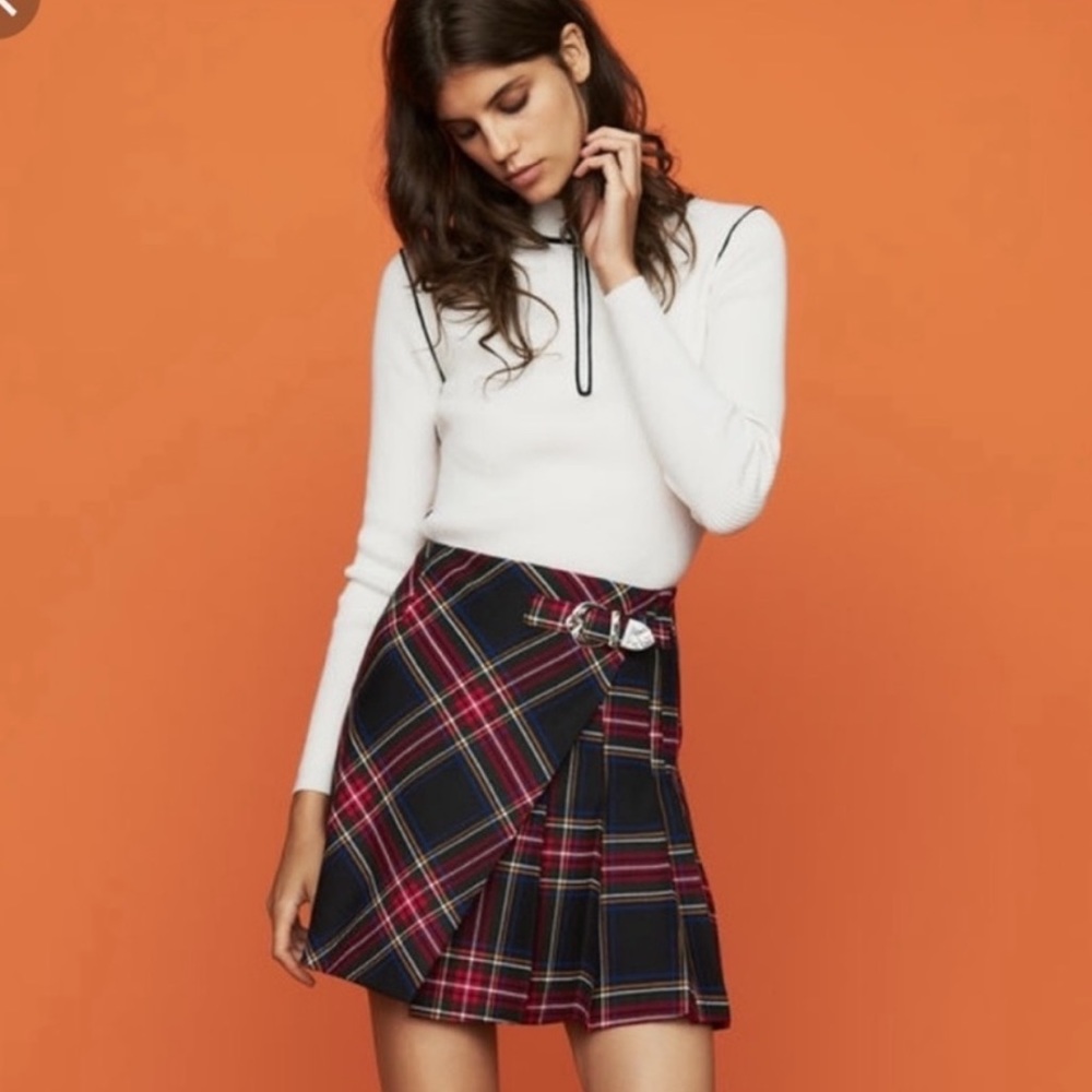 Maje Judie Tartan Skirt